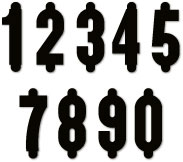 Black Flat Cut Numbers (1½")