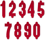 Bright Red (Cerise) Flat Cut Numbers (1½")