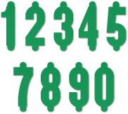 Green Flat Cut Numbers (1½")