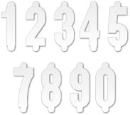 White Flat Cut Numbers (1½")