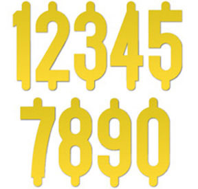 Yellow Flat Cut Numbers (3")
