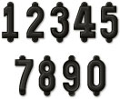 Black Embossed Numbers (1")