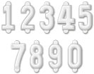 White Embossed Numbers (1")