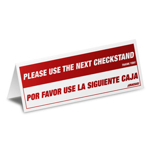 Sign | Please use then next Checkstand | English and Spanish Version