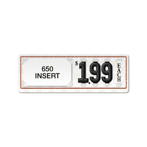 Longjohn Price Tag (EACH) with Checkerboard Backgroud (Burgundy, Gray and White - 4-digit 1" Numbers) - Printed "LB"