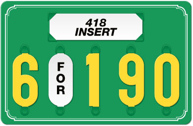 Green Price Tag with White Border (5-digit 3" Numbers)