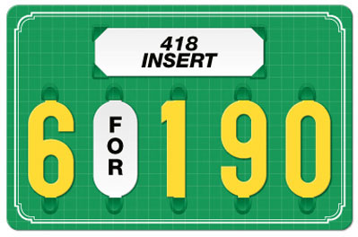 Green Price Tag with White Grid and Border (5-digit 3" Numbers)