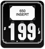 Black Price Tag with White Border (3-digit) - Printed "LB"