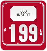 Red Price Tag with White Border (3-digit) - Printed "LB"