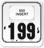 White Price Tag with Black Border (3-digit) - Printed "LB"