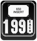 Black Price Tag with White Border (4-digit)