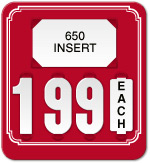 Red Price Tag with White Border (4-digit)