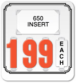 White Price Tag with Black Border (4-digit)
