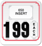 White Price Tag with Red Border (4-digit)