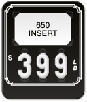 Black Price Tag with White Border (3-Digit) - Printed "LB'