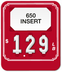 Red Price Tag with White Border (3-Digit) - Printed "LB"