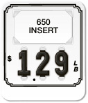 White Price Tag with Black Border (3-Digit) - Printed "LB'