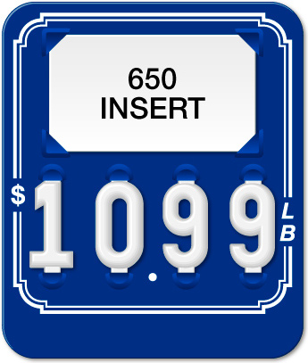 Blue Price Tag with White Grid and Border (4-digit 1" Numbers)