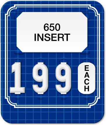 Blue Price Tag with White Grid and Border (4-Digit)
