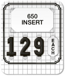 White Price Tag with Black Grid and Border (4-Digit)