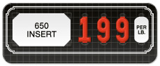 Black Longjohn Price Tag with White Grid and Border (4-digit)