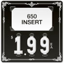 Decorative Border Price Tag (Black and White - 3-digit 1" Numbers) - Printed "EA"