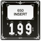Black Decorative Border Price Tag (3-digit 1" Numbers) - Printed "EA"