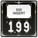 Black Decorative Border Price Tag (3-digit 1" Numbers) - Printed "LB"