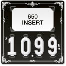 Decorative Border Price Tag (Black and White - 4-digit 1" Numbers) - Printed "EA"