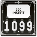 Black Decorative Border Price Tag (4-digit 1" Numbers) - Printed "EA"