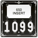 Decorative Border Price Tag (Black and White - 4-digit 1" Numbers) - Printed "LB"