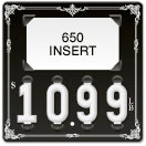Black Decorative Border Price Tag (4-digit 1" Numbers) - Printed "LB"