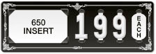 Black Decorative Border Longjohn Price Tag (4-digit 1" Numbers)