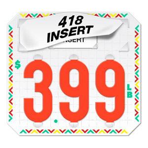 Fiesta Border Price Tag (3-digit 3" Numbers) - Printed "LB" (T66B1G Border 2)