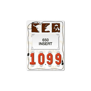 Three Meat Price Tag (4-Digit Version)