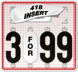 White Price Tag with Red Grid and Border (4-digit 3" Numbers)