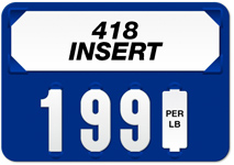 Blue 39 Style Solid Color Price Tag (4-digit 1 1/2" Numbers)