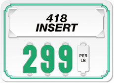 White Price Tag with Green Border (4-digit)