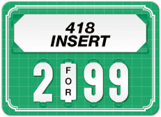 Green Price Tag with White Border (4-digit)