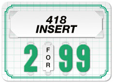 White Price Tag with Green Grid and Border (4-digit)