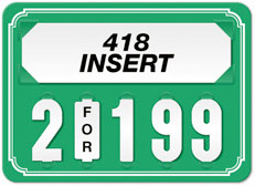 Green Price Tag with White Border (5-digit)