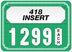 Green Price Tag with White Grid and Border (5-digit)