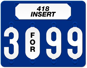 Blue 44 Style Solid Color Price Tag (4-digit 3" Numbers)
