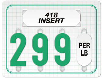 White Price Tag with Green Grid and Border (4-digit 3" Numbers)