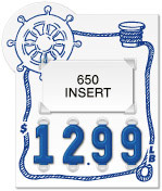 White Price Tag with Blue Helms Wheel Graphic (4-digit 1" Numbers) - Printed "LB"