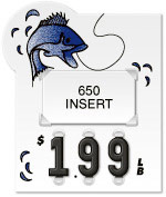 White Price Tag with Fish Graphic (3-digit 1" Numbers) - Printed "LB"