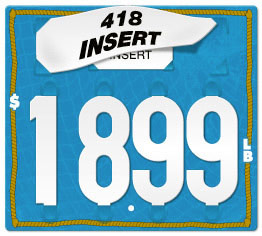 Blue Price Tag with Rope Border (4-digit 3" Numbers) - Printed "LB"