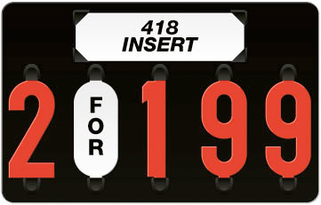Black 44 Style Solid Color Price Tag (5-digit 3" Numbers)