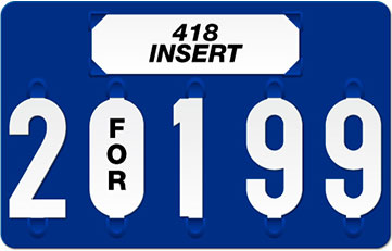 Blue 44 Style Solid Color Price Tag (5-digit 3" Numbers)