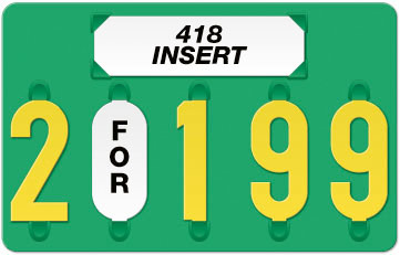 Green 44 Style Solid Color Price Tag (5-digit 3" Numbers)